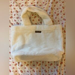 Carolina Herrera Good Girl White Faux Fur Tote Bag
